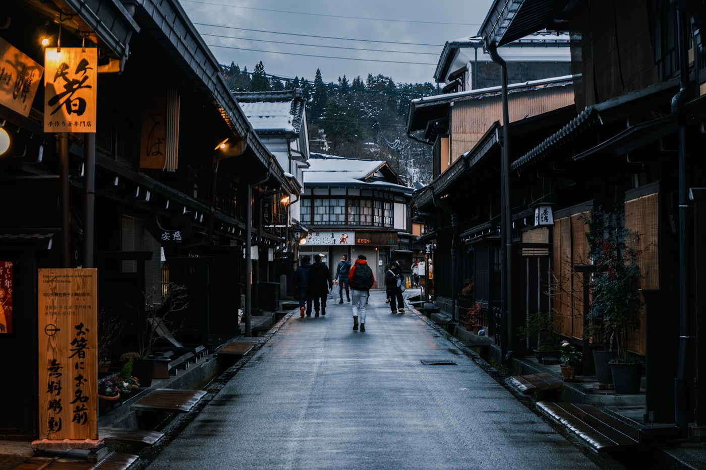 Takayama's preserved old town in spring
